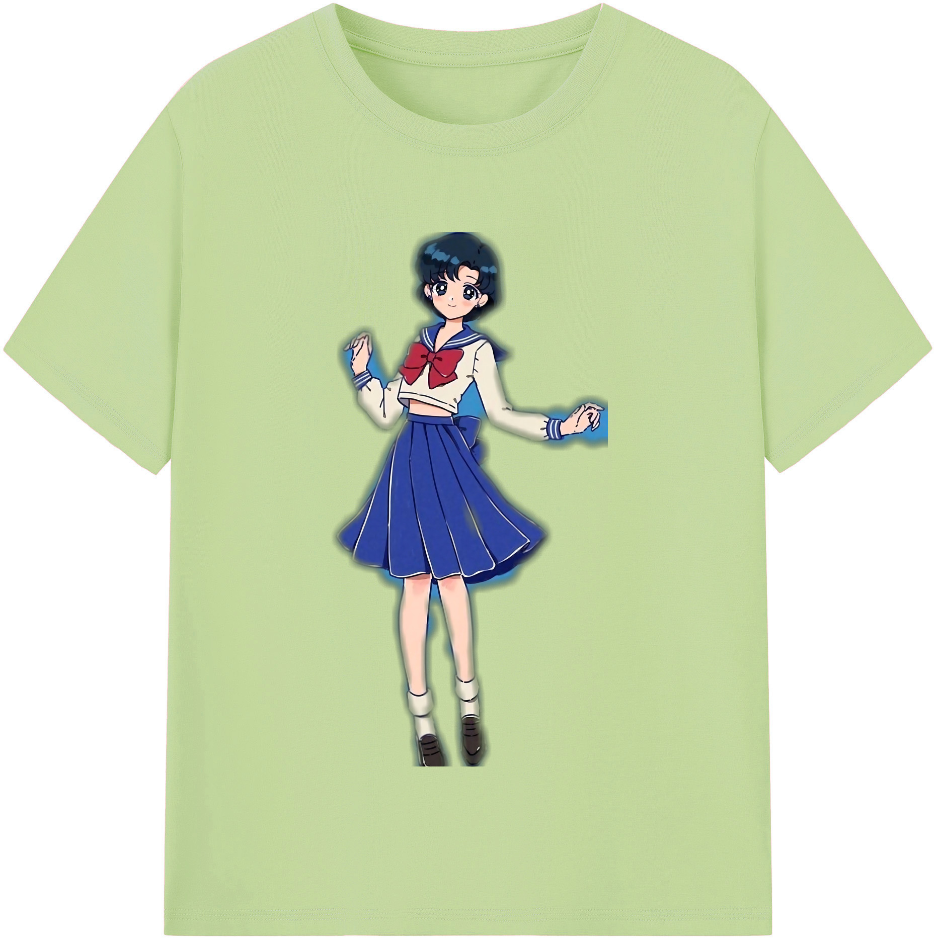 （画像用） 美少女戦士セーラームーン 水野 亜美 みずの あみ Sailor Moon Mizuno Ami 綿100％半袖Tシャツ（フロントプリント）